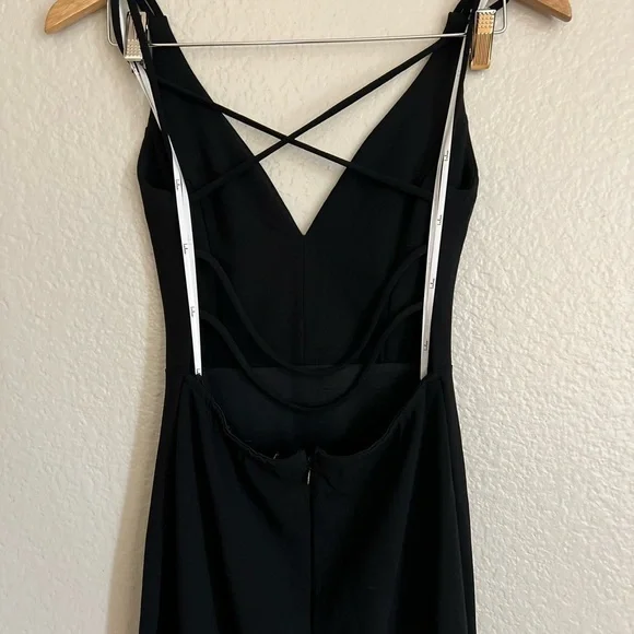 navy blue dress for baby girl All This Allure Black Strappy Backless Mermaid Maxi Dress main image 1